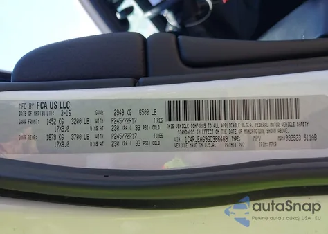 2016 Jeep Grand Cherokee Laredo from USA, damaged, VIN 1C4RJEAG9GC386469